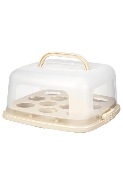 OEM Platou prăjituri cu capac 33x33 cm alb BAKTIDER Tăvi și forme