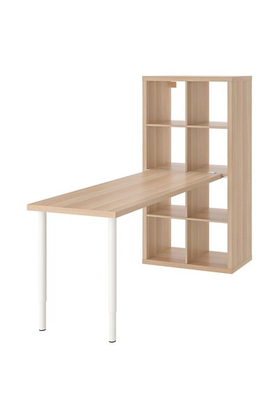 OEM Combinaţie birou 77x179x147 cm alb/aspect stejar antichizat KALLAX / LAGK...