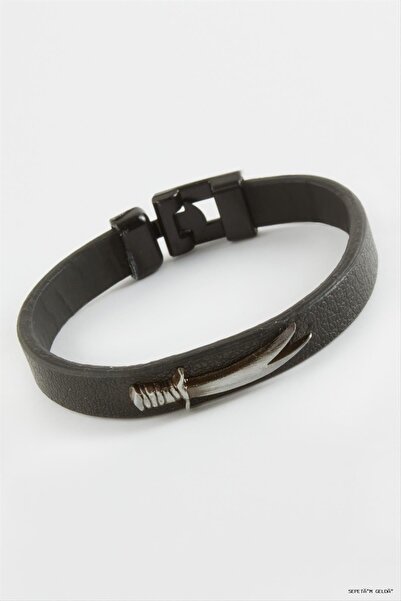 ZERO LAND Spt-Gld Quality Faux Leather (111611) Bracelet Black