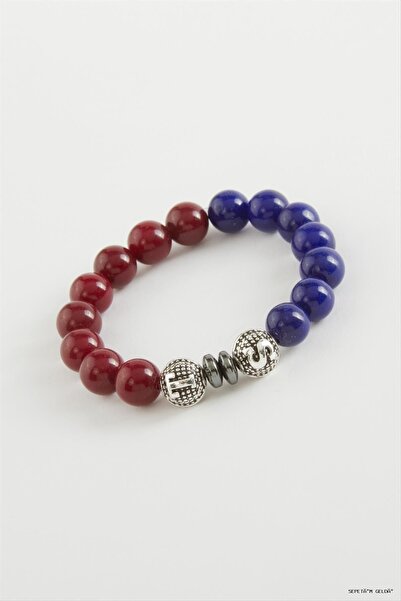 ZERO LAND Spt-Gld Children's Ceyt Natural Stone Bracelet 8 (114701) mm Claret...
