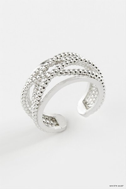 ZERO LAND Spt-Gld Dotted Metal Ring (112448) Silver Color