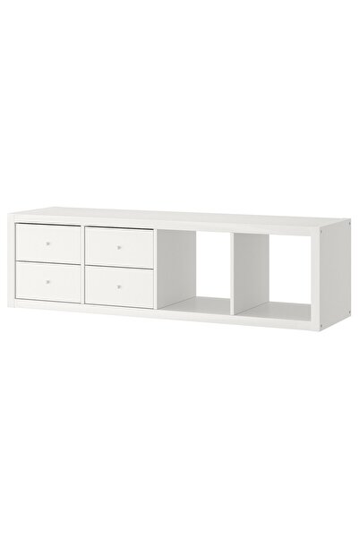 OEM Etajeră+2 organizatoare 147x42 cm + 4 sertare/alb KALLAX Etajere