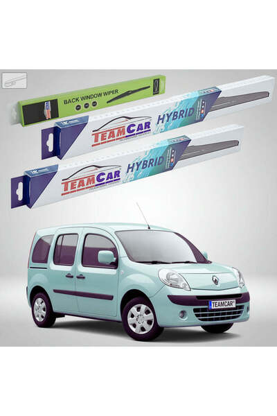 TEAMCAR Wipers Renault Kangoo II Hayon 2008-present | Front and Rear Set Hybr...