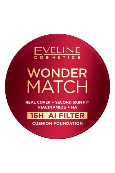 Eveline Wonder Match 16H Fond de ten cu acoperire tip pernă, cu Niacinamidă ș...