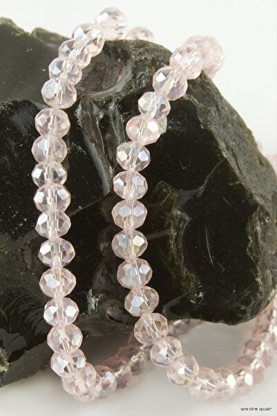 ZERO LAND Spt-Gld Colorful Crystal String Stone 6 mm (105822) Pink