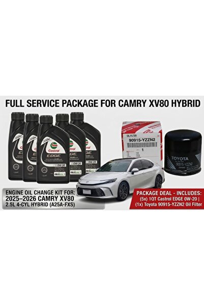 CASTROL طقم خدمة زيت المحرك لسيارة كامري XV80 2.5L هايبرد 2025-2026، 5 عبوات ...