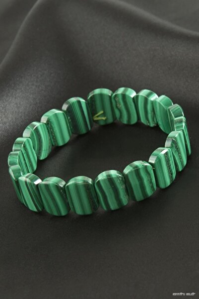 ZERO LAND Spt-Gld Oval Cut Malachite Natural Stone (113047) Bracelet Green