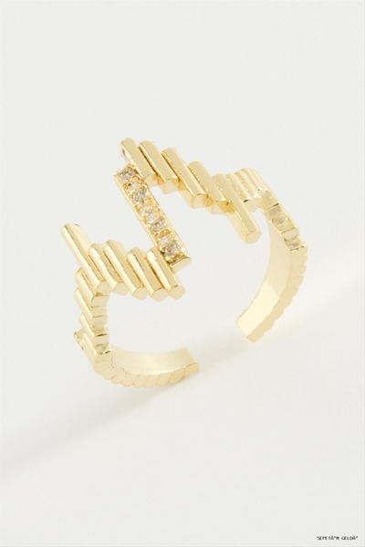 ZERO LAND Spt-Gld Lightning Stone (110409) Ring Yellow