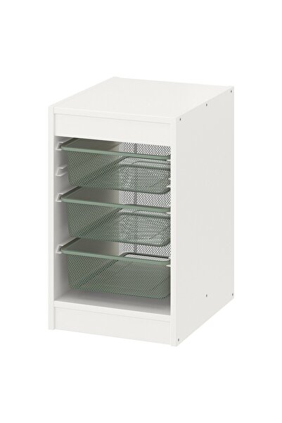 OEM Ansamblu depozitare+cutii 34x44x56 cm alb/verde-gri deschis TROFAST TROFA...