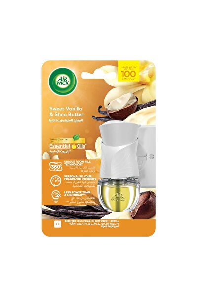 Air Wick Scented Oils Plug-In Diffuser + Refill with Sweet Vanilla & Shea But...