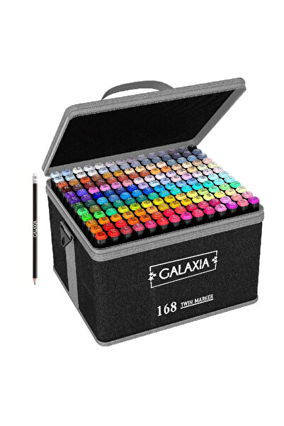 Galaxia Set 168 Markere Profesionale GALAXIA®, Varf Dublu, Alcoolice, Arta, M...