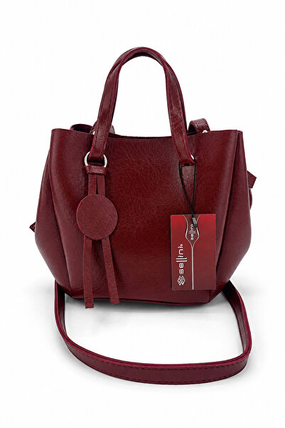 Sellini Liva Women's Burgundy Hand and Shoulder Bag with Magnet Closure