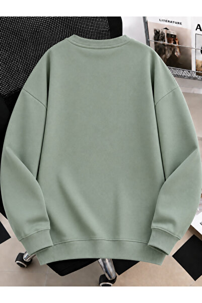 MODARİCH Unisex Kadın/Erkek Brooklyn Renkli Özel Baskılı Oversize Bisiklet Yaka Pamuklu Sweatshirt