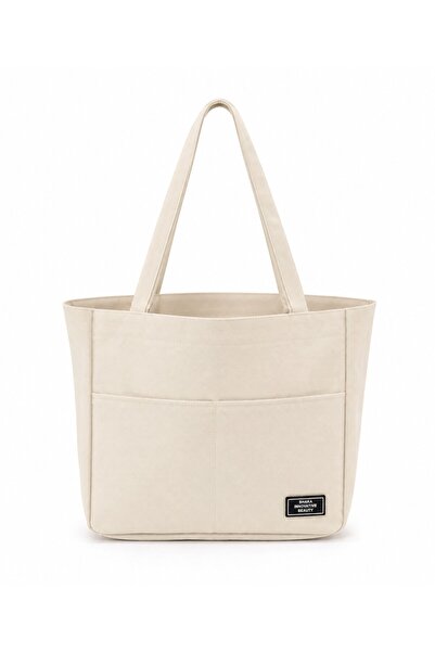 SHAKA Cream U24 Waterproof Women's Shoulder Bag with Snap Closure, 2 Front Po...