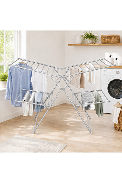 Trust Pro 4-Tier Foldable Clothes Drying Rack with Adjustable Wings – Large C...