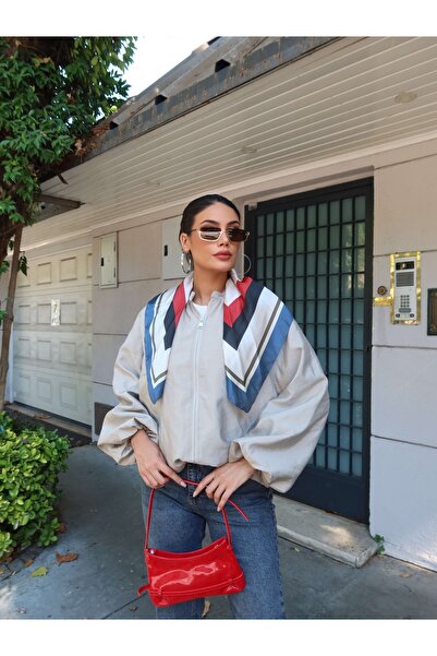 ESRAHELVACI Wide Sleeve Bomber Jacket with Scarf