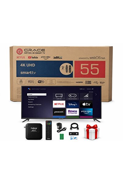 Grace جريس- شاشة 55 بوصة - نظام التشغيل WebOS 4K الذكي GRT55U4K+ريسيفر فوجيكا