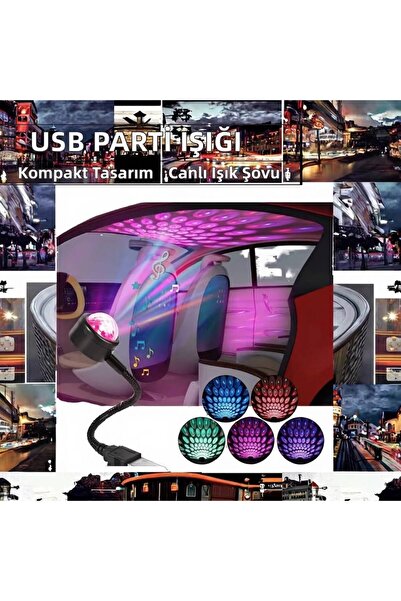Canderel Sese Duyarlı USB Led Işık 8 Farklı Mod Işıklı LED Atmosfer Işığı – A...