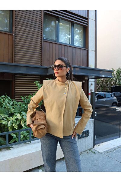 ESRAHELVACI High Collar Shoulder Cape Jacket