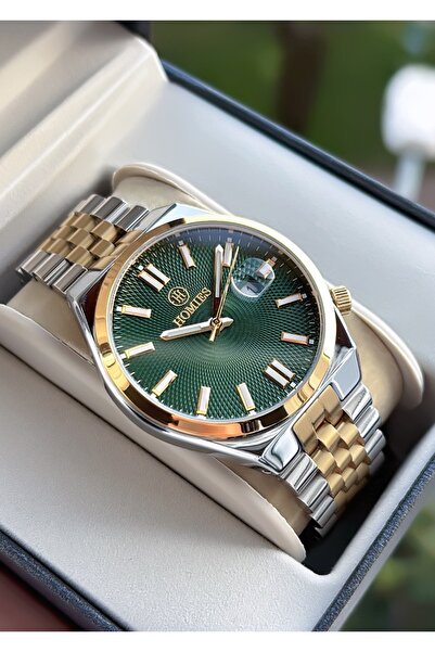 Homies Steel Band Calendar Green Dial - Guaranteed Men's Wristwatch