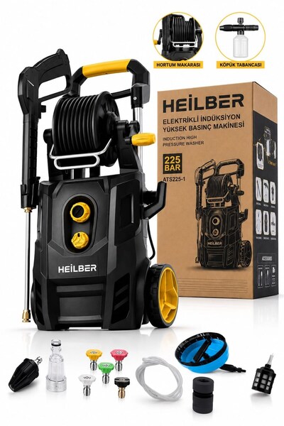 HEİLBER BA011545 225 Bar Elektrikli Basınçlı Yıkama Makinesi Oto Araç Yıkama ...