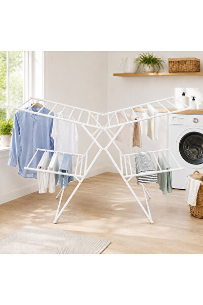 Trust Pro 4-Tier Foldable Clothes Drying Rack with Adjustable Wings – Large C...