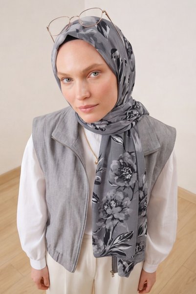 BONASERA EŞARP Women's Hijab Shawl Daily Printed Soft Shawl