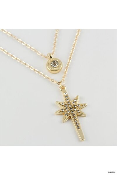 ZERO LAND Csmo-Tex New Season Double Necklace with Star Figure (125648) Yello...