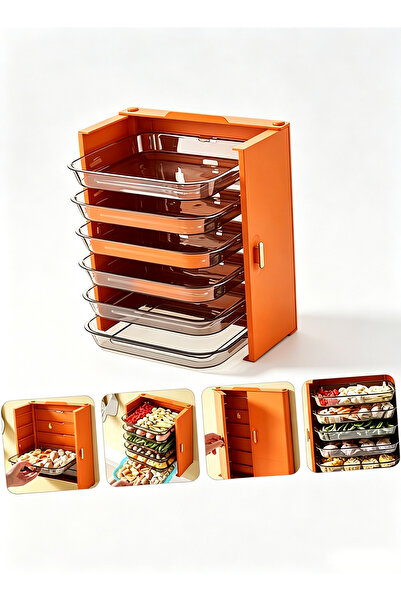 GGEROU Multi‑Layer Wall‑Mounted Food Storage Organizer, Pull‑out Drawer Type ...