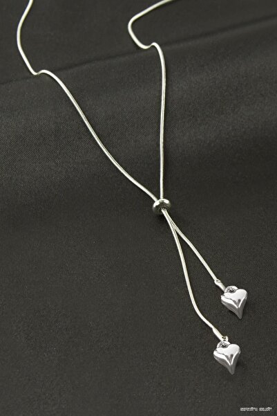 ZERO LAND Spt-Gld Heart Steel Necklace (130624) Silver Color