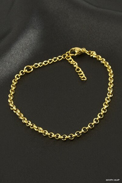 ZERO LAND Spt-Gld Reverse Flat Chain Steel (124947) Bracelet Yellow