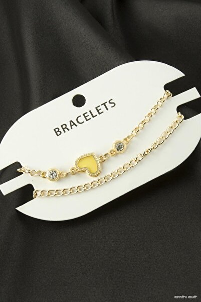 ZERO LAND Spt-Gld 2 Pieces Heart Tr Chain (131628) Bracelet Yellow