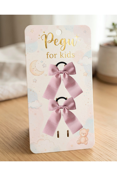 pegu baby collection Little Dreams Series, 2-Pack Powder Grogren Ribbon Bow H...