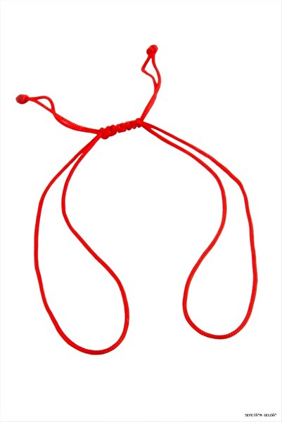 ZERO LAND Spt-Gld Macrame Rope (125228) Bracelet Red