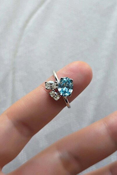 MorMajor Silver AQUA MOZANİT OVAL GÜMÜŞ YÜZÜK