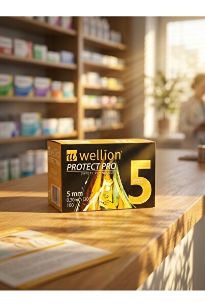 WELLİON إبر قلم الأنسولين الواقية 5 مم 30G، 100 قطعة، معقمة للاستخدام مرة واحدة، إبر حقن الأنسولين غير المؤلمة لمرضى السكري، طقم حقن السكري
