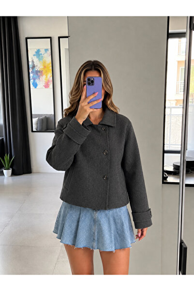 Ekim Store High Collar Buttoned Cashmere Jacket
