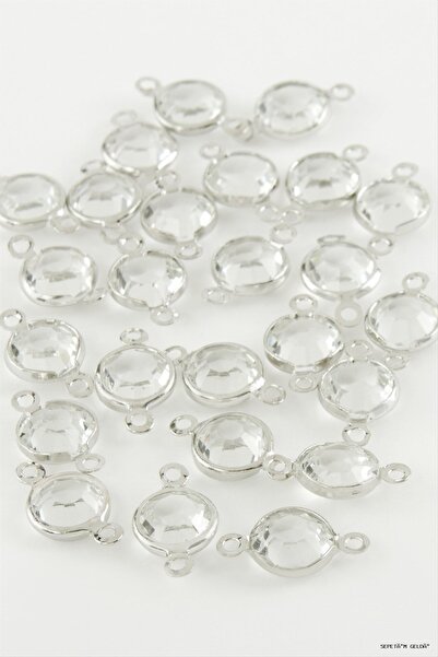 ZERO LAND Spt-Gld 8 mm Double Handle Glass Stone Horse 1 Piece (130845) Silve...