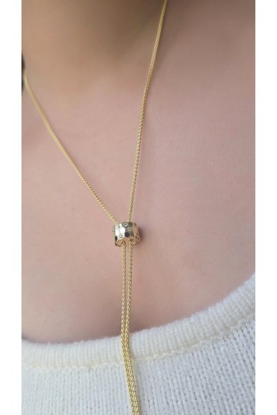 MorMajor Silver BAL HONEY GEOMETRİK ASANSÖRLÜ GÜMÜŞ KOLYE