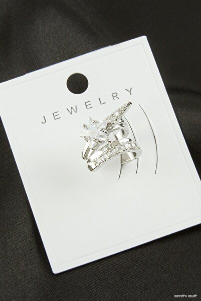 ZERO LAND Spt-Gld Star Zircon Stone Cartilage Earring 1 Piece (143654) Silver...