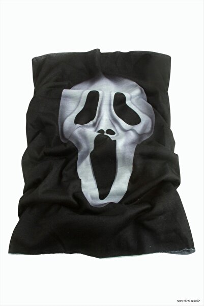 ZERO LAND Spt-Gld Skull Patterned Baff (125437) Neck Collar Black