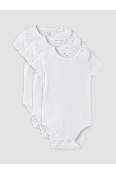 LC Waikiki Two Mt Shop Quality Lcw Baby White Plain Baby Girl Snap Fastener B...