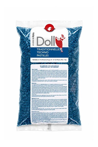 DOLL Traditional Hard Wax Beads Pastilles for Hair Removal - Blue, 1000g