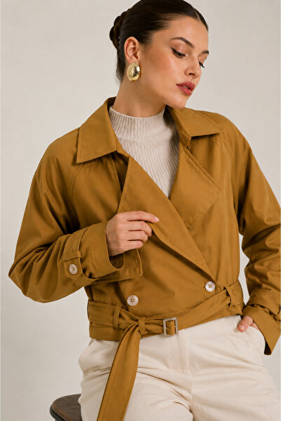 VıoShıne Women's Buttoned Soft Coat