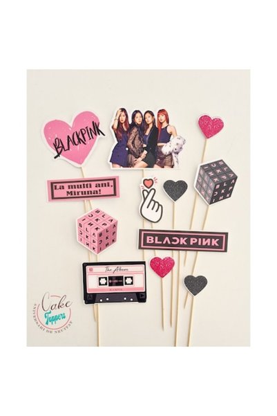 Aniversari de Neuitat Set toppere tort Black Pink