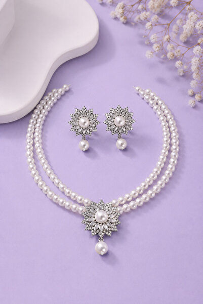 Generic Luxury Pearl Floral Jewelry Set for Women