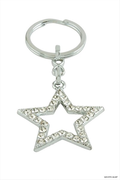 ZERO LAND Spt-Gld Star Stone Keychain (130711) Silver Color