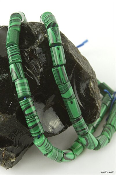 ZERO LAND Spt-Gld 6X8 mm Pipe Malahit (232949) Stone Green