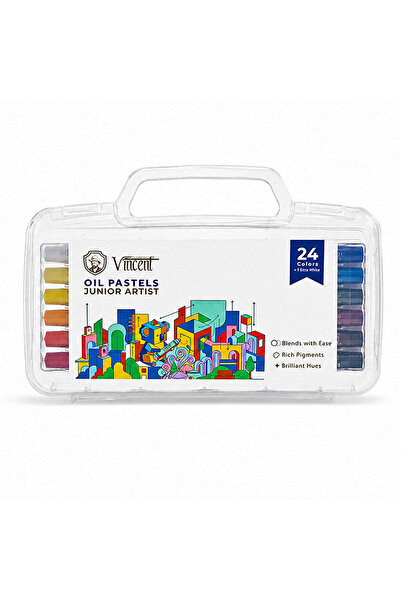 Vincent Junior Artist Yağlı Pastel Boya Seti 24 Renk Çantalı
