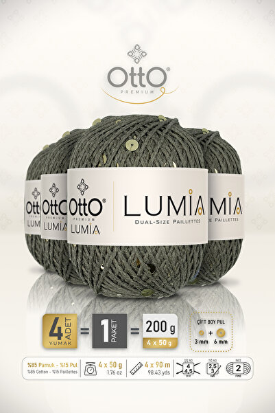 Otto LUMIA • Verde- Verde deschis cu paiete (9452) • Pachet de 4 × 50 gr / 90...